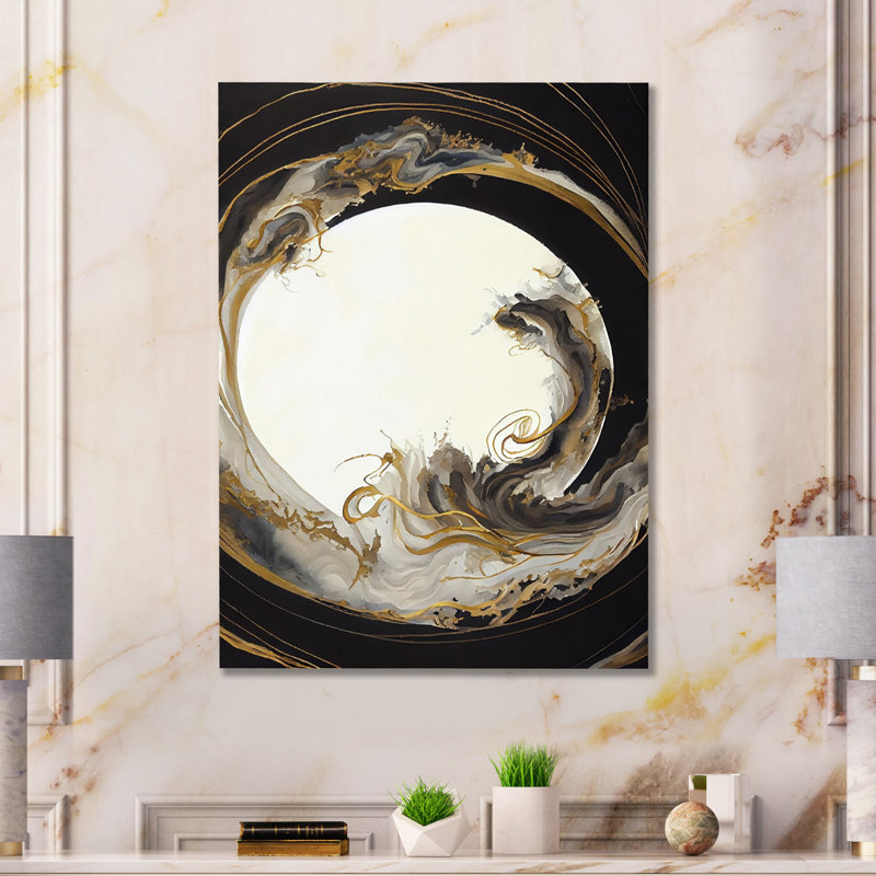 «Gold Glamour Wave I», reproduction sur toile, L 12 po x H 20 po, Toile tendue