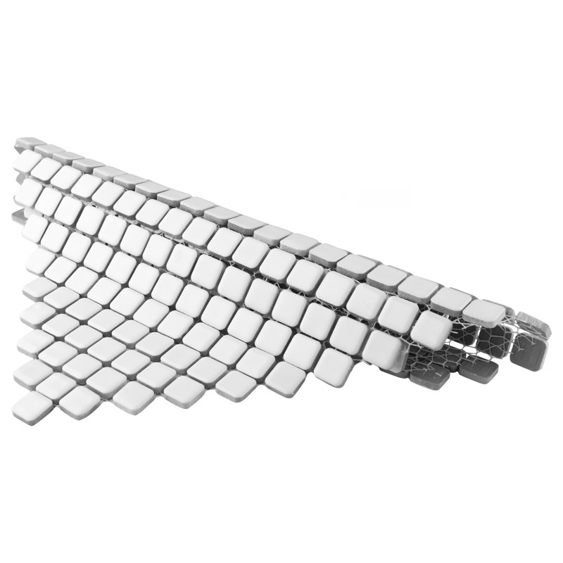 Hudson Diamond 12-1/4 " x 12-3/8 " Porcelain Mosaic Floor and Wall Tile, White