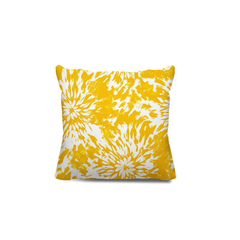Lorcan Outdoor Reversible Throw Pillow, Yellow/White, 15"H x 15"W