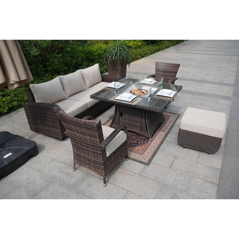 6 - Person Patio Conversation Set with Cushions