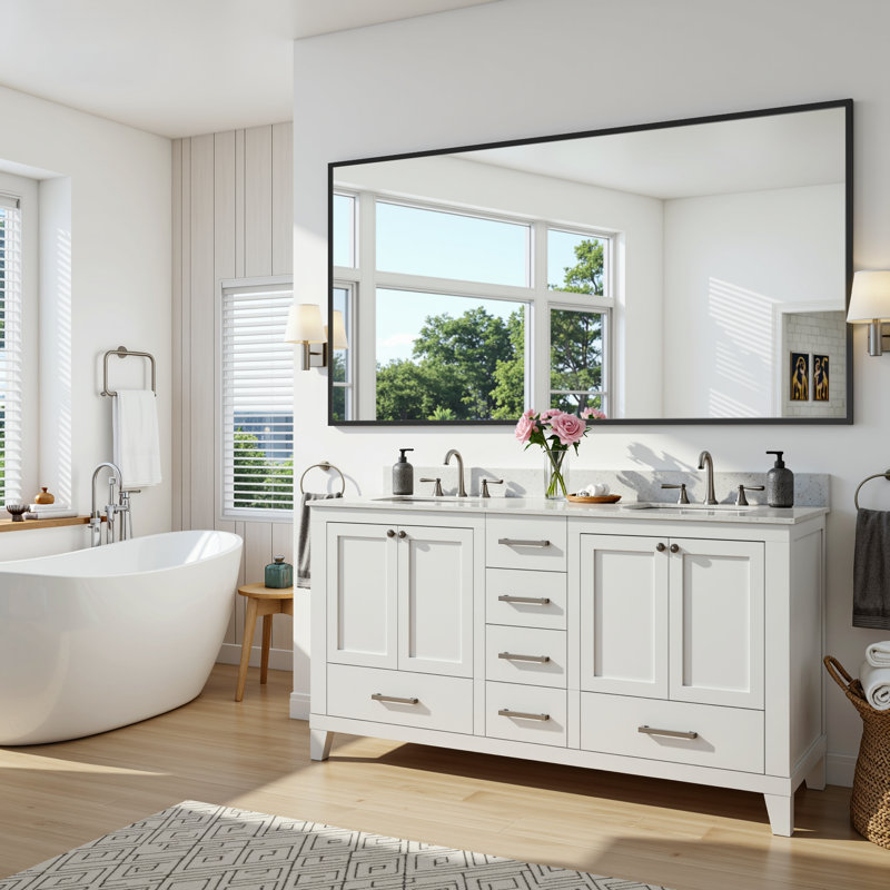 Miroir mural de salle de bain Lunara, 72 po x 36 po