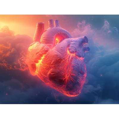 Human Heart Biology Room Darkening Curtain Pair