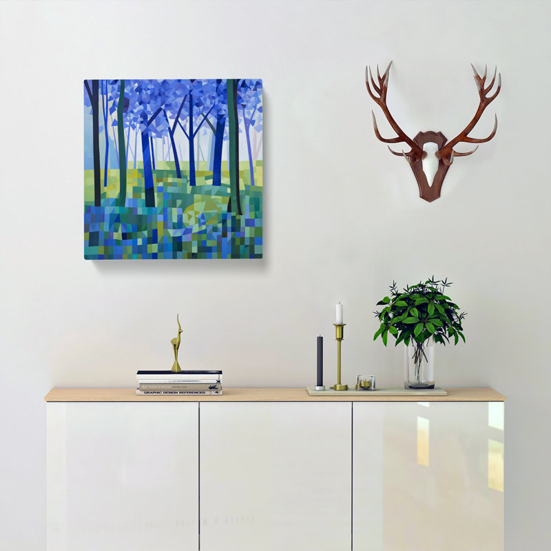 Bluebell Field Suprematism - Wrapped Canvas - Framed Print, 50cm H x 50cm W x 3cm D