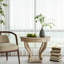 Table d'appoint ronde, style, petite taille, pieds courbés, aspect vieilli, bois naturel, 2 tiroirs de rangement, finition repas de style construction et placage de bois de sapin