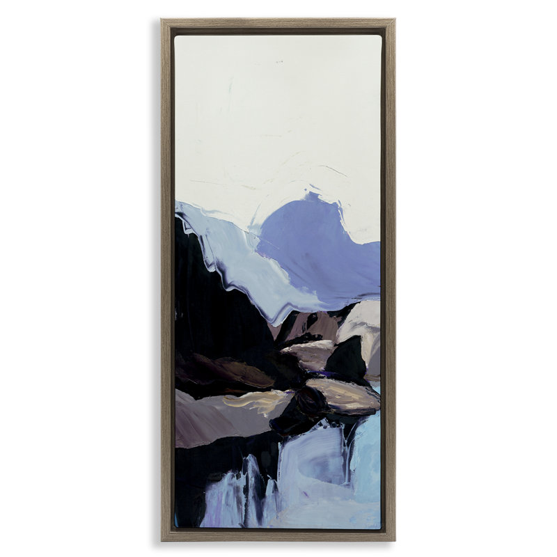 «Flowing Abstract Mountains Floater», art mural par Julie Denise, Cadre flottant orme Montalcino, H 31 po x l 15 po