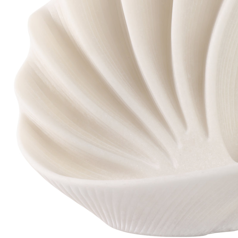 Sculpture coquille de résine - Décoration de cuisine, décoration intérieure, objets décoratifs et statues pour décor de salon, de vestibule ou de bureau - pièce décorative artisanale côtière, 16 po, blanc