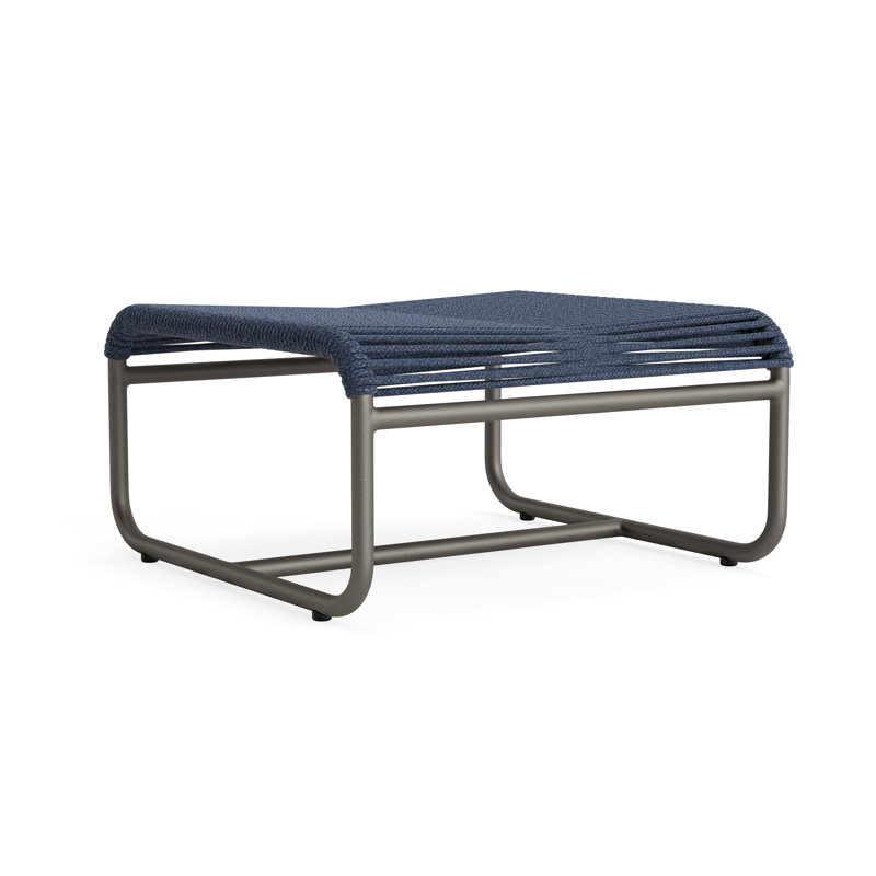 Walter Lamb Outdoor Ottoman, Marine/Mica
