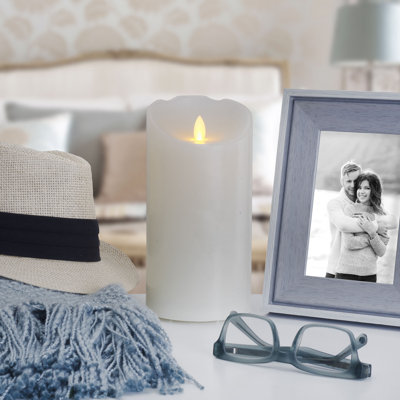Mikasa Unscented Realistic-Flame LED Wax Pillar Candles