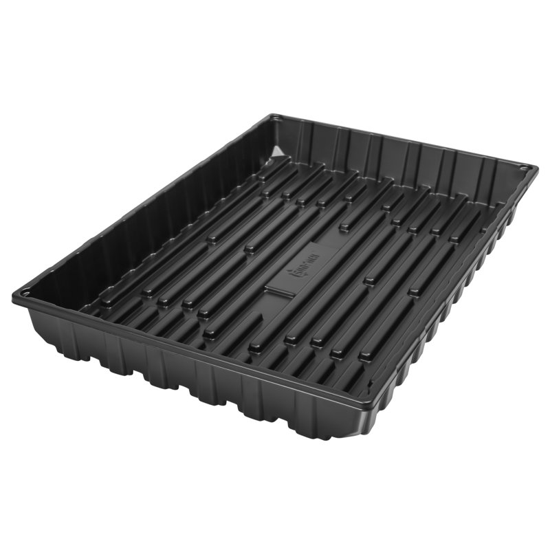 SUNPACK 14” x 22” Extra Strength Plastic Seed Starting Tray, Black, 2.5"
