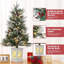 Arbre de Noël enneigé 3 pi avec lumières DEL, base Wapiti et minuterie pour petits espaces