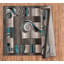 Tapis abstrait bleu / gris / brun Adonia-1134882506