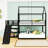 Metal Bunk Bed with Slide and Shelves-375725960