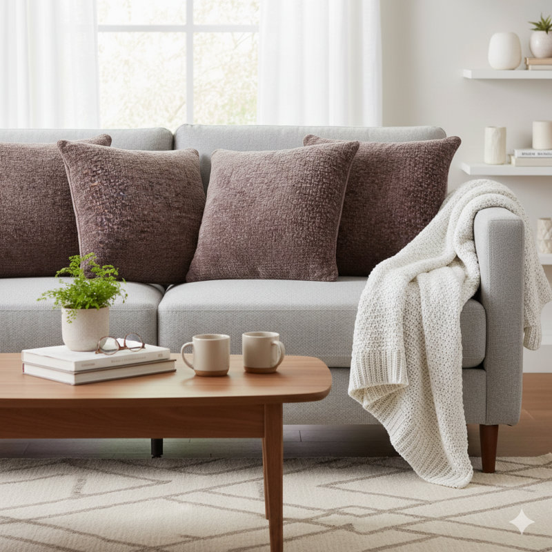 Square Cushion, Dusky