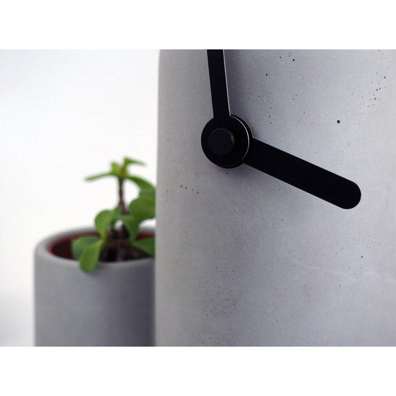 Analogue Concrete Mechanical Tabletop Clock, Black