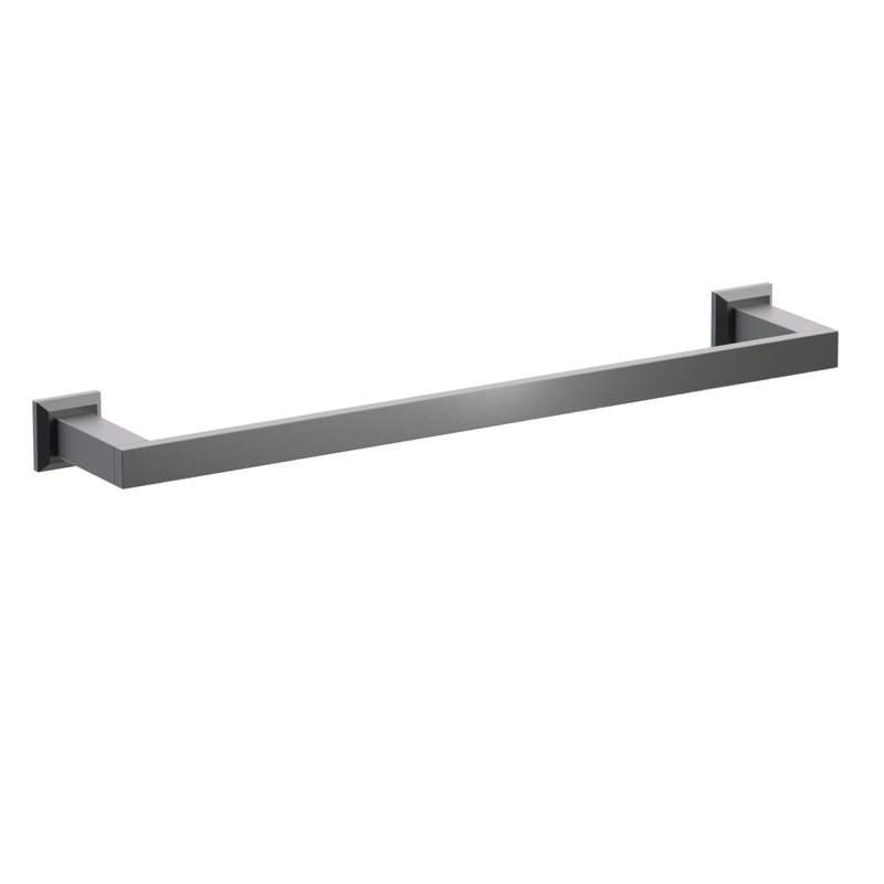 Porte-serviettes rectangulaire moderne Emtek en laiton de 45,7 cm (18 po) avec rosace carrée chanfreinée, finition bronze huilé