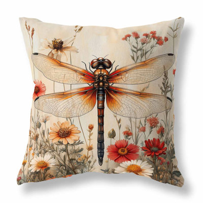 Wildflower Dragonfly Indoor/Outdoor Pillow