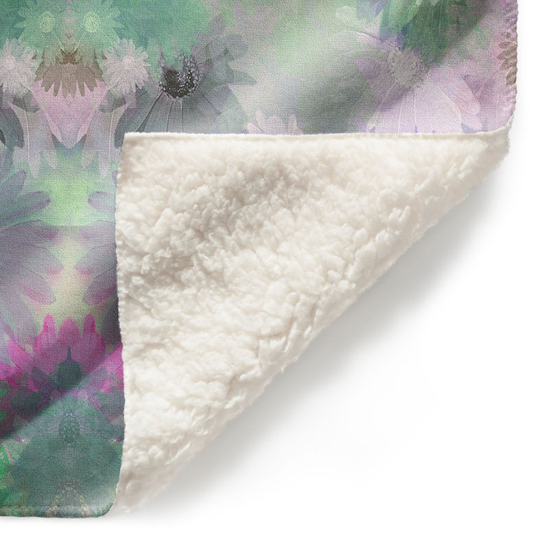 Jeté d'automne Daisy Blush, l 68 po x L 80 po, Vert / Rose / Mauve