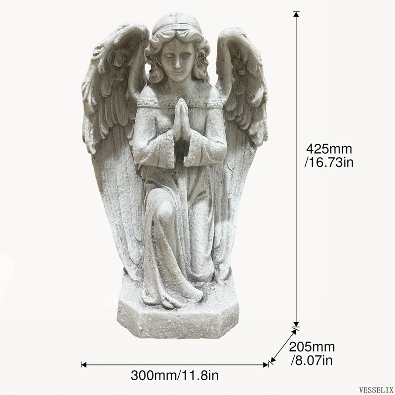 Statue d'ange chérubin en oxyde de magnésium, sculpture résistante aux intempéries pour la décoration extérieure du jardin et de la pelouse