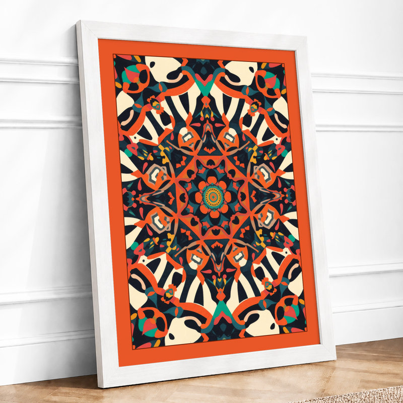 Mandala in Rotation Eclectic - Framed Print, A3 - 42.0 x 29.7 cm, White