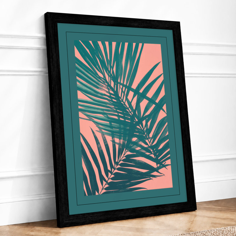 Palms Tropical - Framed Print, A3 - 42.0 x 29.7 cm, Black
