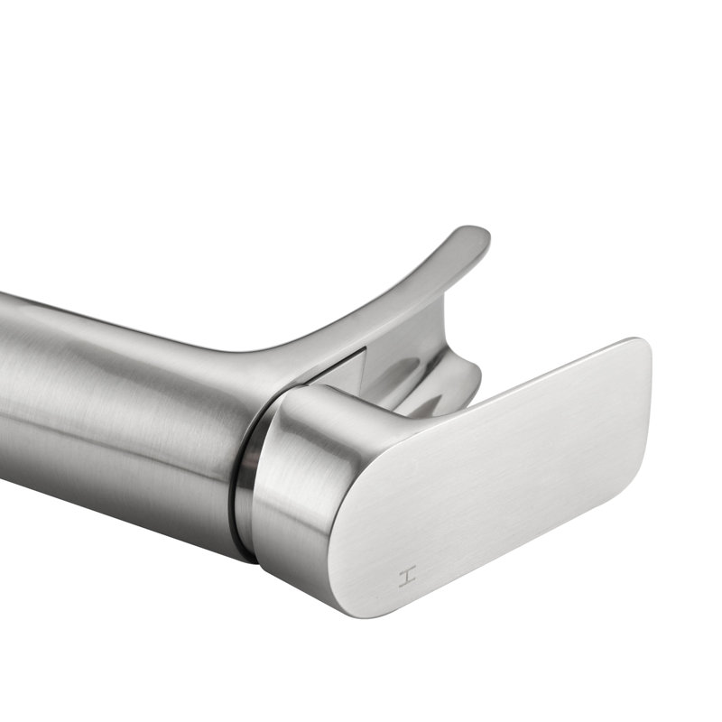 Waterfall Bathroom Faucet Single Handle - Brushed Nickel Finish With Deck Plate & Overflow Pop Up Drain For Lavatory Vanity Sink In And Restroom Activity