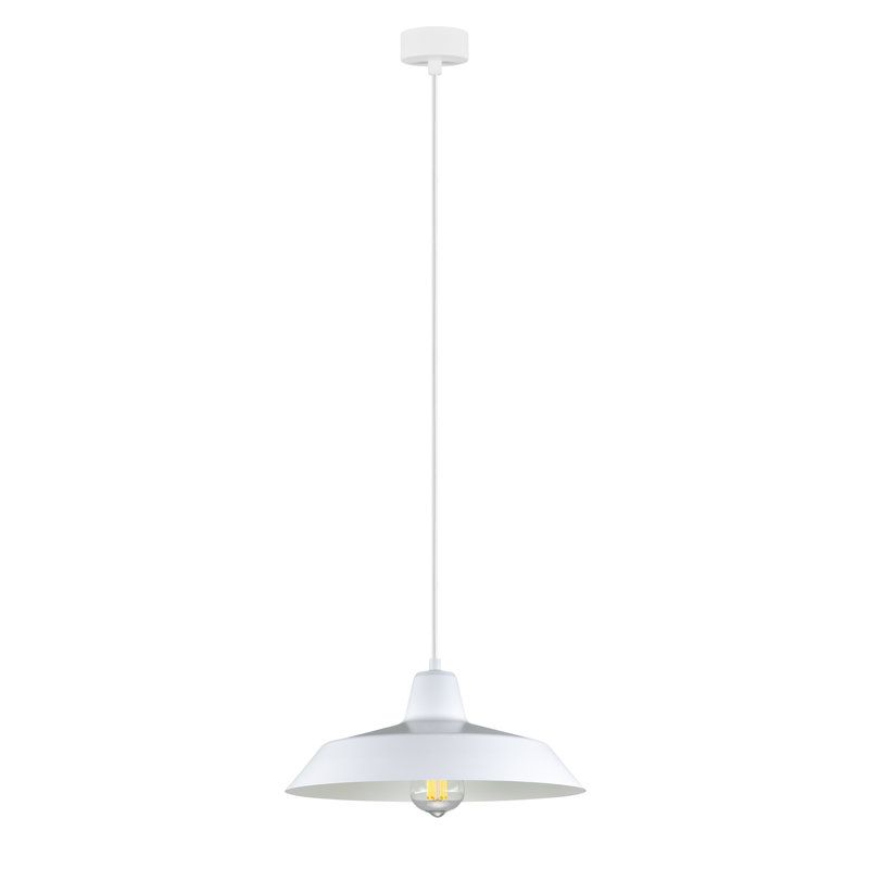 Cinco 1 - Light White Dome Pendant, White