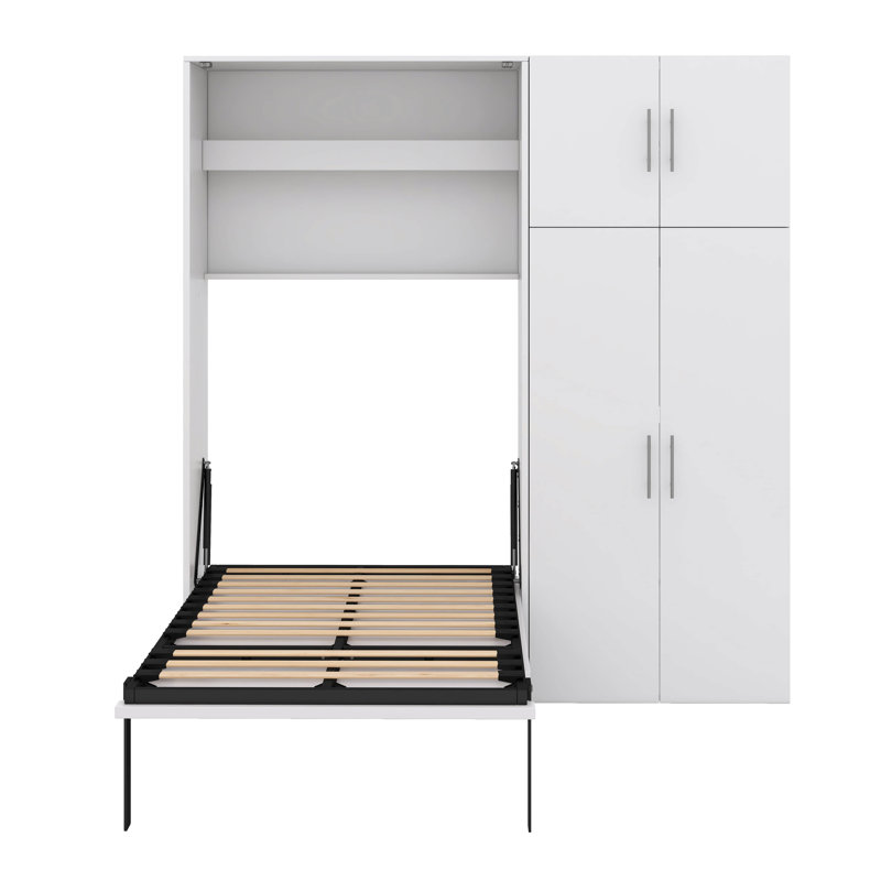 Lit escamotable Keiper avec casiers et armoires, Lit simple