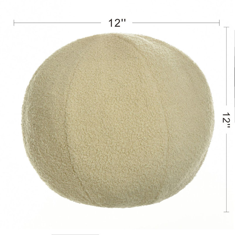 Cream 12" Square Plush Throw Pillow with Duck Feather Fill