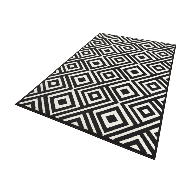 Velours Machine Woven Black/White Indoor Rug