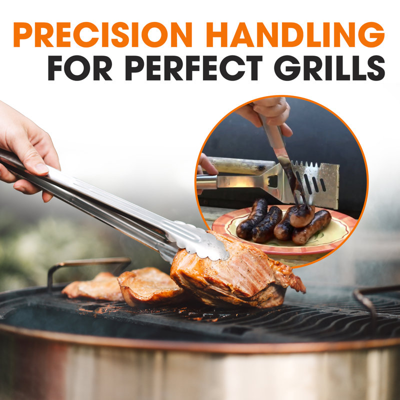 Cheer Collection Stainless Steel Grilling Tool Set