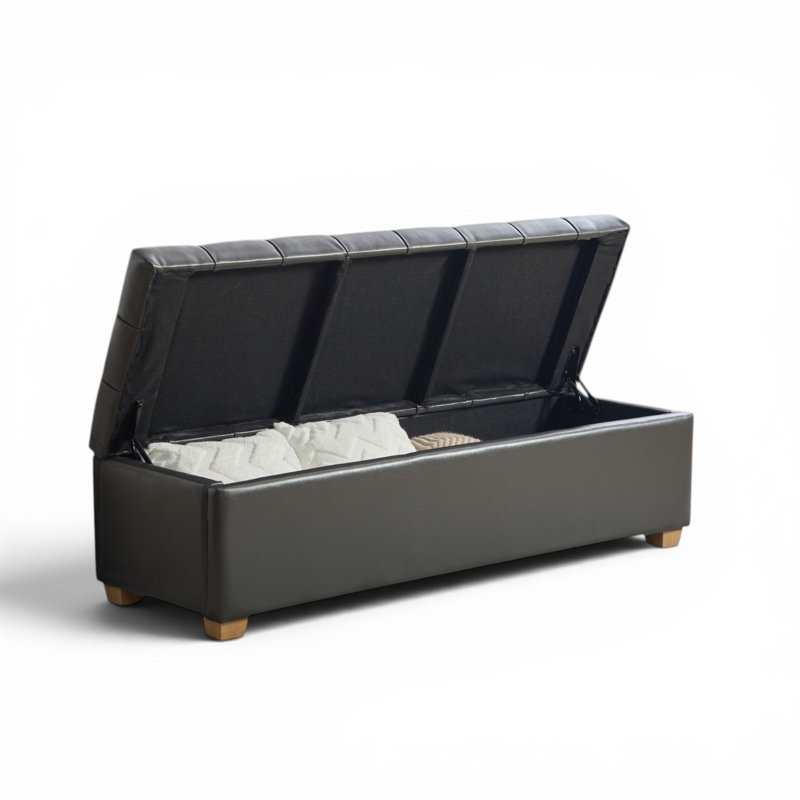 Banc de rangement rembourré l 60,2 po, Grey