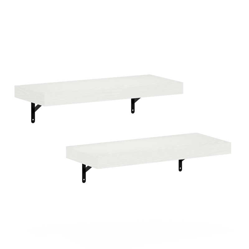 Étagères murales flottantes Furinno Tanna, texture blanche, ensemble de 2, H 1,65 po x l 22,44 po x P 9,37 po