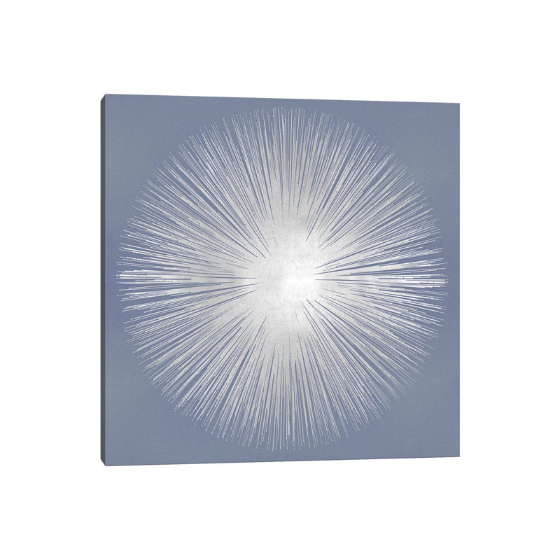 Silver Sunburst On Blue I by Abby Young - Wrapped Canvas Gallery-Wrapped Canvas Giclée, 45.72 cm H x 45.72 cm W x 1.91 cm D
