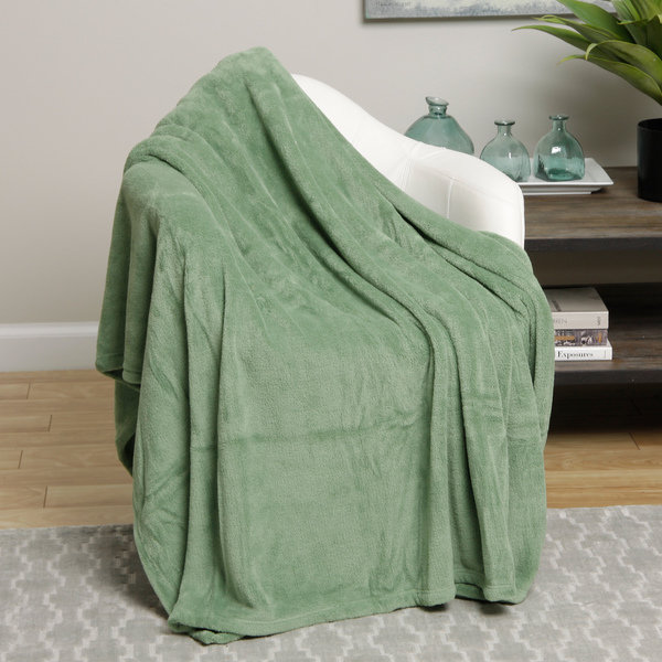 Couverture en micropeluche, Simple, Vert clair