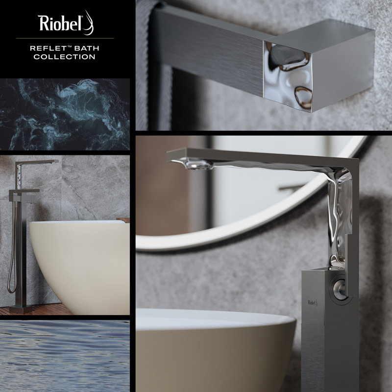 Modern Black Brass Widespread Lavatory Faucet