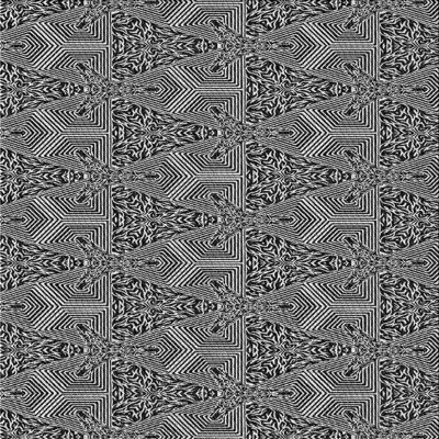 Tapis noir à motifs géométriques