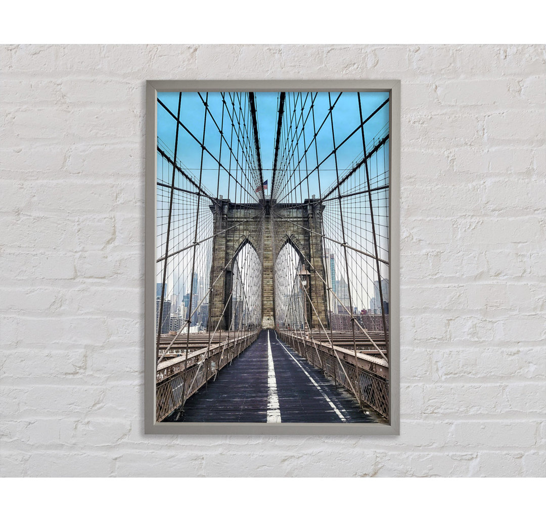 Struktur der Brooklyn Bridge 1 - Einzelner Bilderrahmen Kunstdrucke auf Leinwand