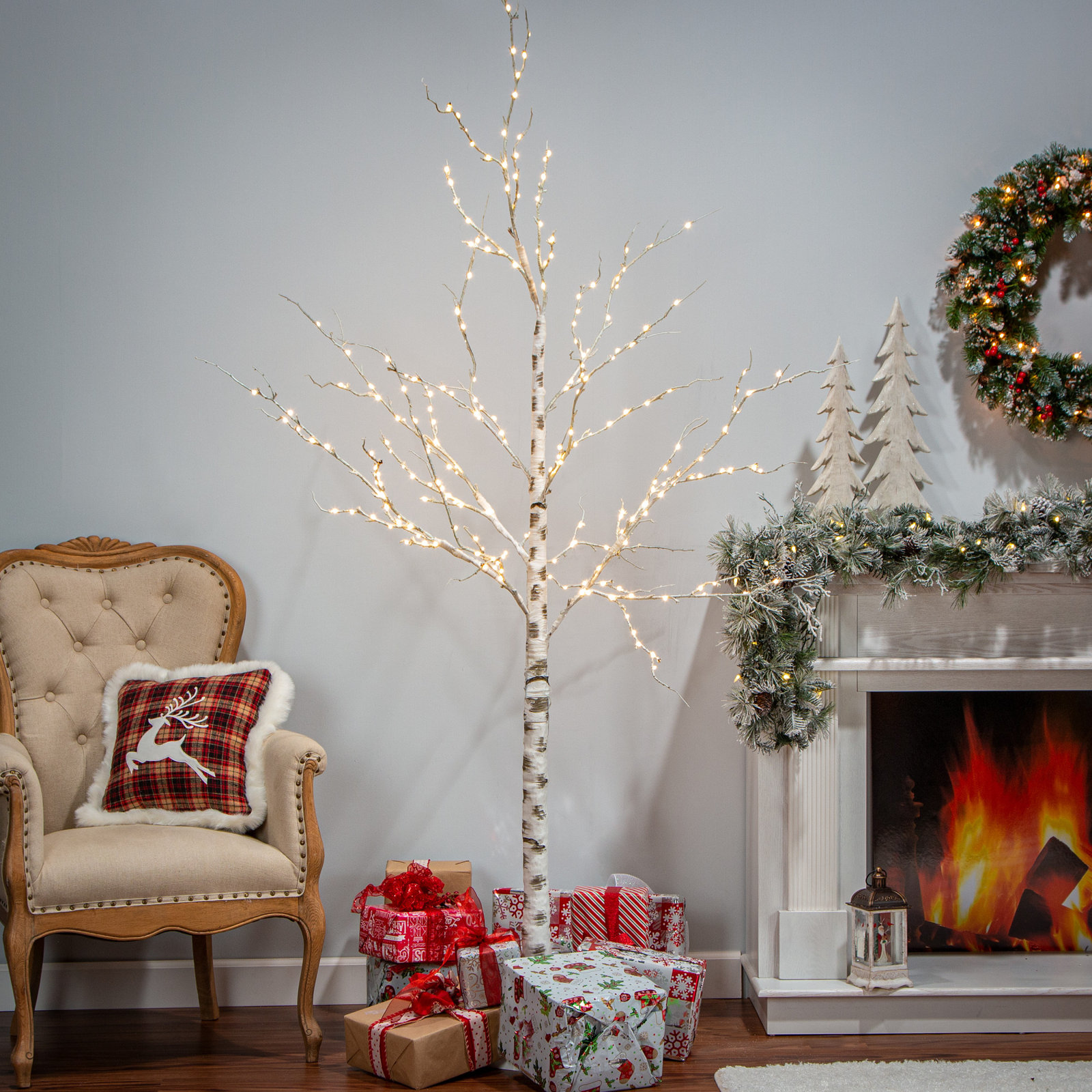 Birch 7' Electric Lighted Tree