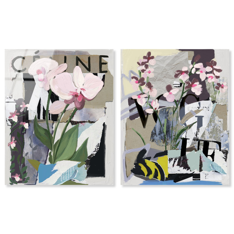 Fine Art Fashion Set High-Gloss Frameless Acrylic Glass Wall Art Floral & Botanical Print by Oliver Gal, Ready to Hang, 16 x 20