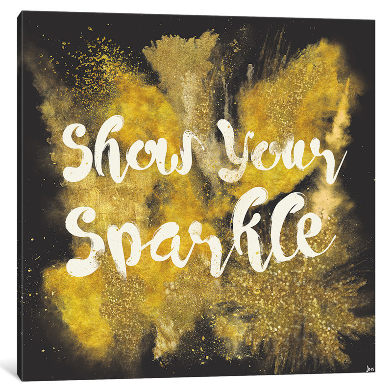 Glitter and Gold II, art textuel sur toile tendue, H 18 po x l 18 po x P 1,5 po, Toile tendue, Blanc