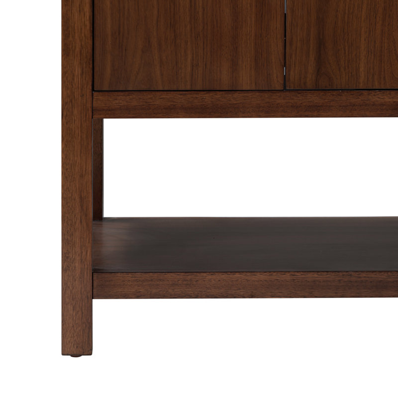 Zoe 36" Walnut Single Vanity with Matte Gold Hardware
