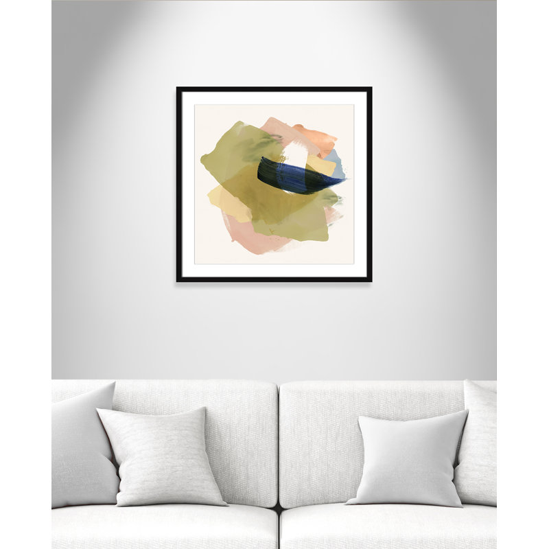 «Brush and Whisper I», reproduction carrée par Casa Fine Arts, L 27,5 po x H 27,5 po, Imprimé mat, Noir satiné