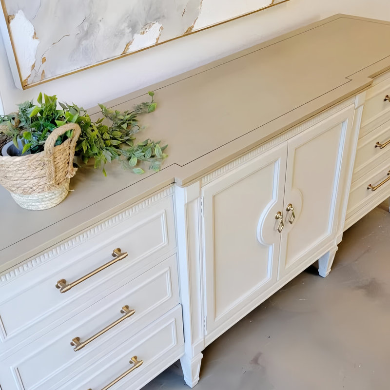 Buffet de luxe minimaliste de style français, H 33,4 po x l 70,8 po x P 17,7 po