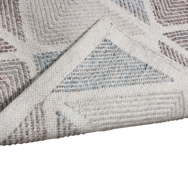 Rug & Kilim’S Scandinavian Inspired Moroccan-Style Beige And Blue Polyester Rug, Rectangle 13' x 19'