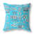 Bleu vif / floral gris