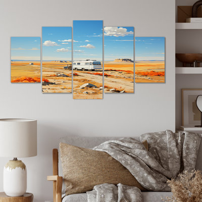 «Camping Desert Haven I», art mural multi-panneaux