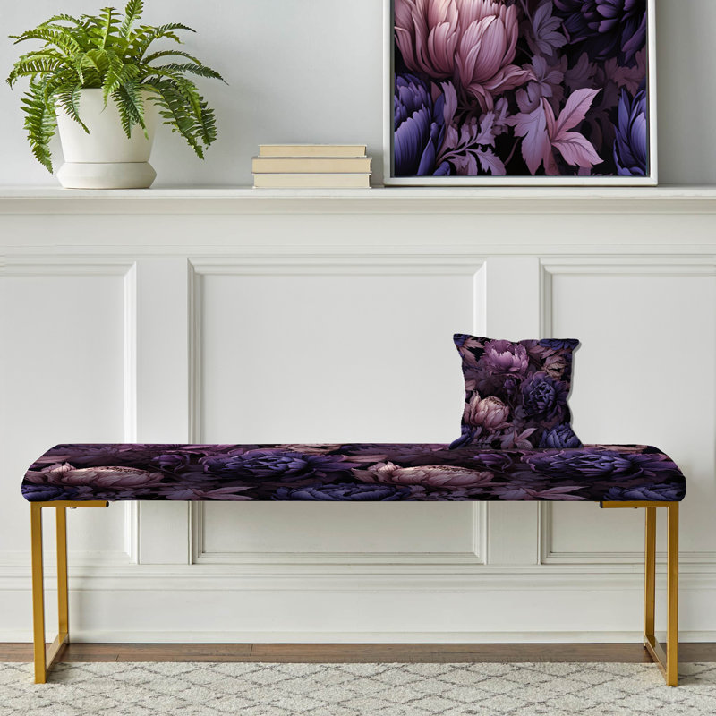 Gothic Botanicals Moody Patterns - Banc rembourré floral doré