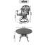 Table de salle à manger en aluminium coulé 5 saisons toutes saisons - 4 chaises pivotantes et une table ronde noire de 47,24 po.-1418780699