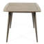 Table de salle à manger carrée d'extérieur grise en bois avec des pieds droits