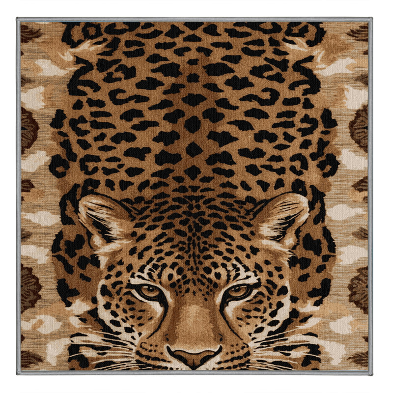  Tapis léopard lavable, Carré 7 pi